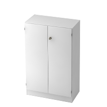Hammerbacher Büroschrank 6910 SOLIDplus Sockelblende abschließbar 5OH (BxTxH) 100x42x200,4cm SG Weiß/Eiche