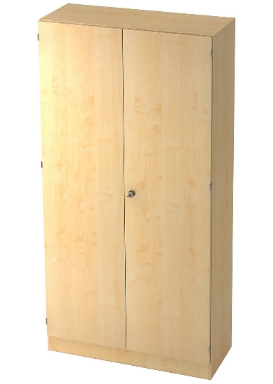 Hammerbacher Büroschrank 6910 SOLIDplus Sockelblende abschließbar 5OH (BxTxH) 100x42x200,4cm SG Weiß/Eiche