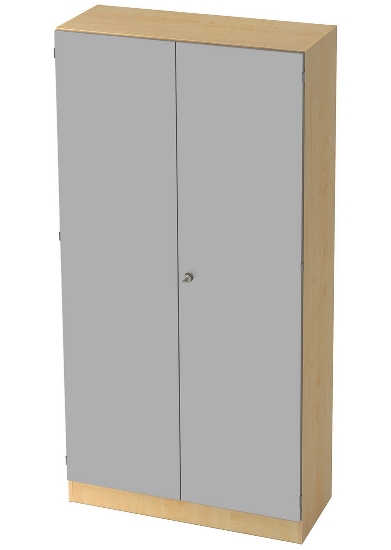 Hammerbacher Büroschrank 6910 SOLIDplus Sockelblende abschließbar 5OH (BxTxH) 100x42x200,4cm SG Weiß/Eiche