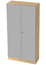 Hammerbacher Büroschrank 6910 SOLIDplus Sockelblende abschließbar 5OH (BxTxH) 100x42x200,4cm SG Weiß/Eiche