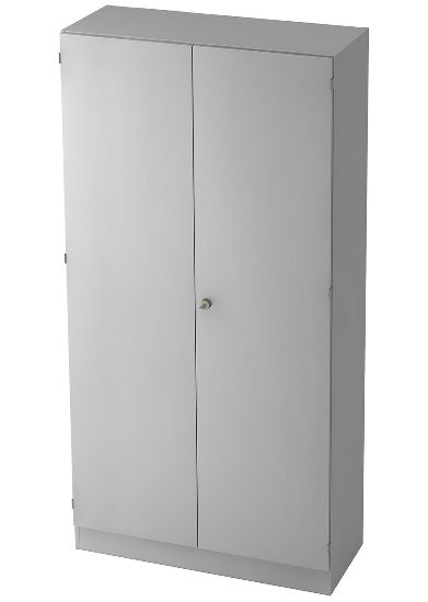 Hammerbacher Büroschrank 6910 SOLIDplus Sockelblende abschließbar 5OH (BxTxH) 100x42x200,4cm SG Weiß/Eiche