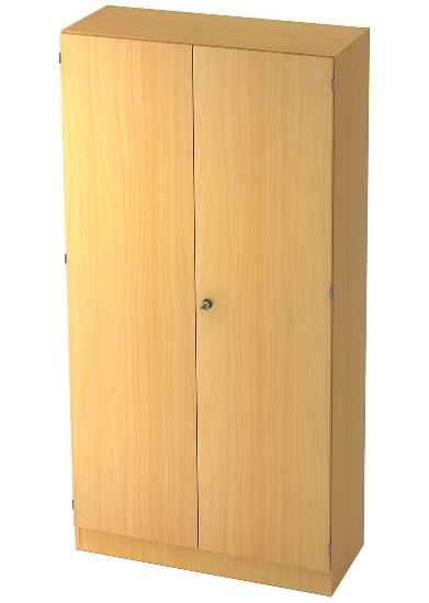 Hammerbacher Büroschrank 6910 SOLIDplus Sockelblende abschließbar 5OH (BxTxH) 100x42x200,4cm SG Weiß/Eiche