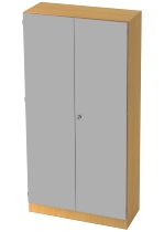 Hammerbacher Büroschrank 6910 SOLIDplus Sockelblende abschließbar 5OH (BxTxH) 100x42x200,4cm SG Weiß/Eiche