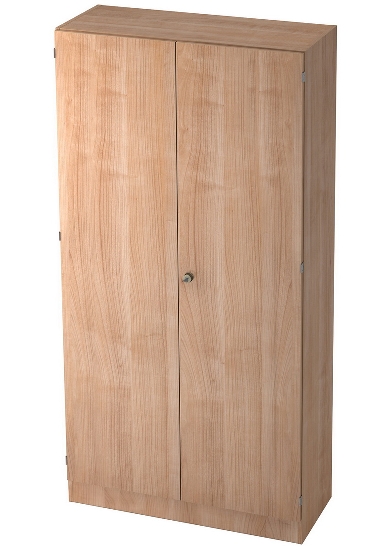 Hammerbacher Büroschrank 6910 SOLIDplus Sockelblende abschließbar 5OH (BxTxH) 100x42x200,4cm SG Weiß/Eiche