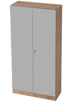 Hammerbacher Büroschrank 6910 SOLIDplus Sockelblende abschließbar 5OH (BxTxH) 100x42x200,4cm SG Weiß/Eiche
