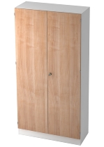 Hammerbacher Büroschrank 6910 SOLIDplus Sockelblende abschließbar 5OH (BxTxH) 100x42x200,4cm SG Weiß/Eiche