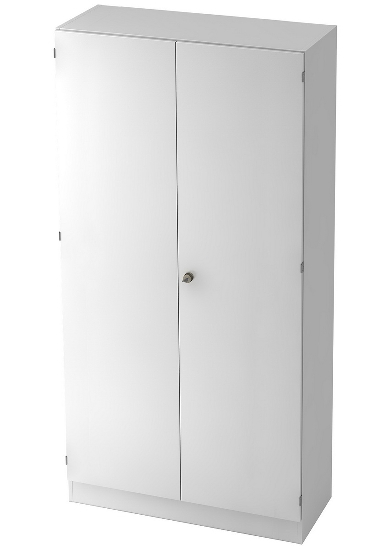 Hammerbacher Büroschrank 6910 SOLIDplus Sockelblende abschließbar 5OH (BxTxH) 100x42x200,4cm SG Weiß/Eiche
