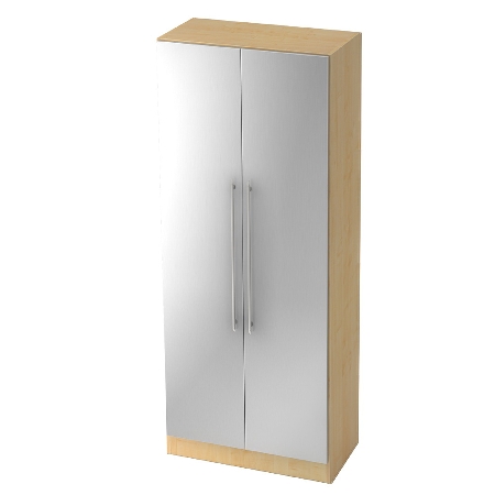 Garderobenschrank 7200 SOLID nicht abschließbar (BxTxH) 80x42x200,4cm Nussbaum/Silber Chromgriff