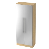 Garderobenschrank 7200 SOLID nicht abschließbar (BxTxH) 80x42x200,4cm Nussbaum/Silber Chromgriff