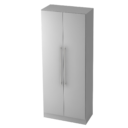 Garderobenschrank 7200 SOLID nicht abschließbar (BxTxH) 80x42x200,4cm Nussbaum/Silber Chromgriff