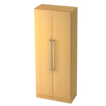 Garderobenschrank 7200 SOLID nicht abschließbar (BxTxH) 80x42x200,4cm Nussbaum/Silber Chromgriff