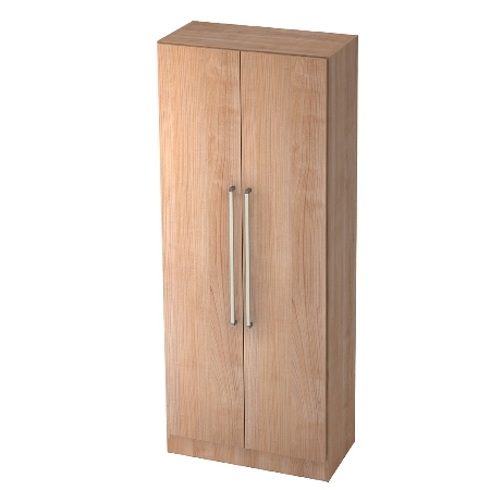 Garderobenschrank 7200 SOLID nicht abschließbar (BxTxH) 80x42x200,4cm Nussbaum/Silber Chromgriff