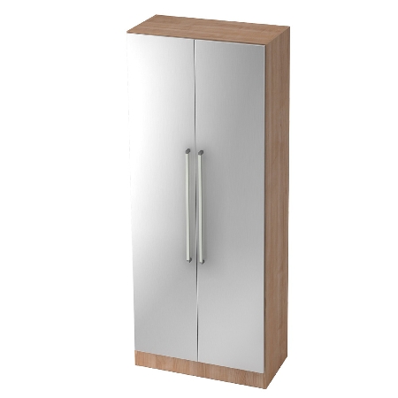 Garderobenschrank 7200 SOLID nicht abschließbar (BxTxH) 80x42x200,4cm Nussbaum/Silber Chromgriff