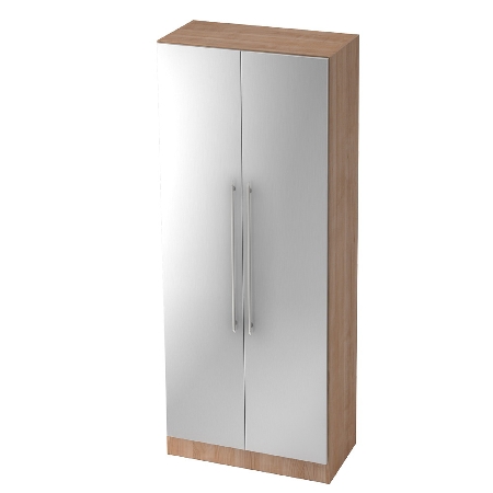 Garderobenschrank 7200 SOLID nicht abschließbar (BxTxH) 80x42x200,4cm Nussbaum/Silber Chromgriff