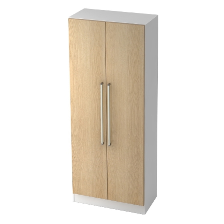 Garderobenschrank 7200 SOLID nicht abschließbar (BxTxH) 80x42x200,4cm Nussbaum/Silber Chromgriff