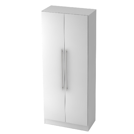 Garderobenschrank 7200 SOLID nicht abschließbar (BxTxH) 80x42x200,4cm Nussbaum/Silber Chromgriff