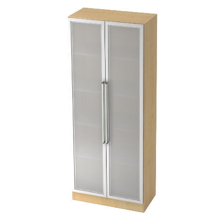 Garderobenschrank 7200 SOLID nicht abschließbar (BxTxH) 80x42x200,4cm Nussbaum/Silber Chromgriff