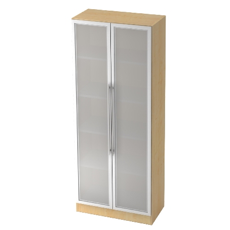 Garderobenschrank 7200 SOLID nicht abschließbar (BxTxH) 80x42x200,4cm Nussbaum/Silber Chromgriff