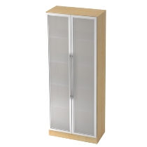 Garderobenschrank 7200 SOLID nicht abschließbar (BxTxH) 80x42x200,4cm Nussbaum/Silber Chromgriff