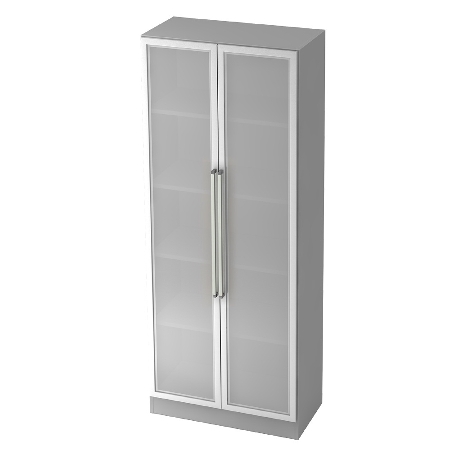 Garderobenschrank 7200 SOLID nicht abschließbar (BxTxH) 80x42x200,4cm Nussbaum/Silber Chromgriff