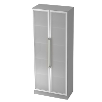 Garderobenschrank 7200 SOLID nicht abschließbar (BxTxH) 80x42x200,4cm Nussbaum/Silber Chromgriff