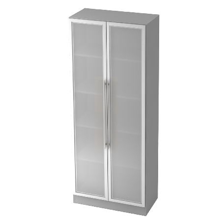 Garderobenschrank 7200 SOLID nicht abschließbar (BxTxH) 80x42x200,4cm Nussbaum/Silber Chromgriff
