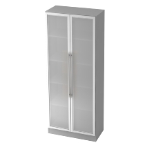 Garderobenschrank 7200 SOLID nicht abschließbar (BxTxH) 80x42x200,4cm Nussbaum/Silber Chromgriff