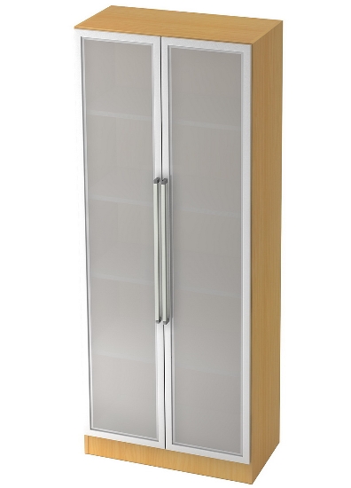 Garderobenschrank 7200 SOLID nicht abschließbar (BxTxH) 80x42x200,4cm Nussbaum/Silber Chromgriff
