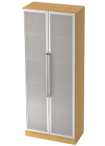 Garderobenschrank 7200 SOLID nicht abschließbar (BxTxH) 80x42x200,4cm Nussbaum/Silber Chromgriff