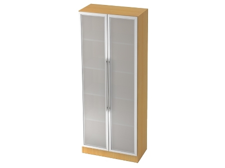 Garderobenschrank 7200 SOLID nicht abschließbar (BxTxH) 80x42x200,4cm Nussbaum/Silber Chromgriff