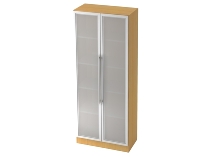 Garderobenschrank 7200 SOLID nicht abschließbar (BxTxH) 80x42x200,4cm Nussbaum/Silber Chromgriff