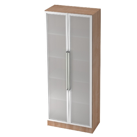 Garderobenschrank 7200 SOLID nicht abschließbar (BxTxH) 80x42x200,4cm Nussbaum/Silber Chromgriff