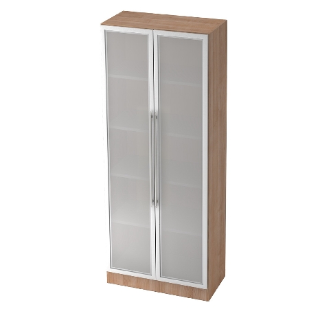 Garderobenschrank 7200 SOLID nicht abschließbar (BxTxH) 80x42x200,4cm Nussbaum/Silber Chromgriff