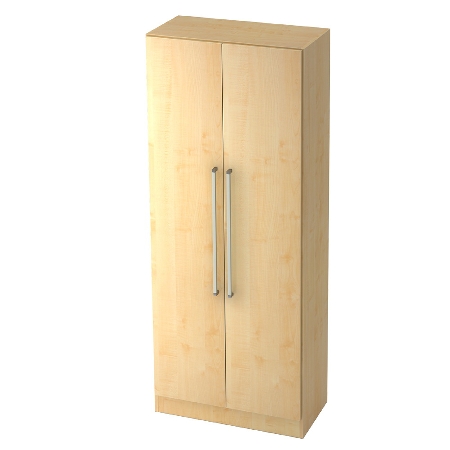 Garderobenschrank 7200 SOLID nicht abschließbar (BxTxH) 80x42x200,4cm Nussbaum/Silber Chromgriff