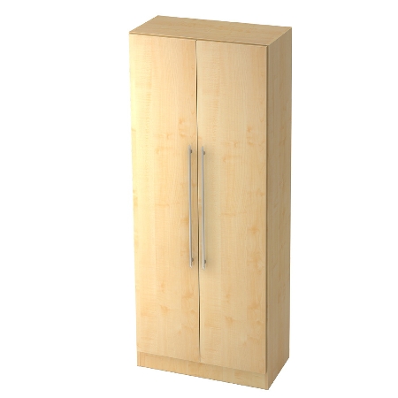 Garderobenschrank 7200 SOLID nicht abschließbar (BxTxH) 80x42x200,4cm Nussbaum/Silber Chromgriff