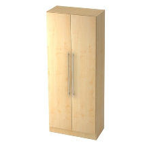 Garderobenschrank 7200 SOLID nicht abschließbar (BxTxH) 80x42x200,4cm Nussbaum/Silber Chromgriff