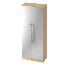 Garderobenschrank 7200 SOLID nicht abschließbar (BxTxH) 80x42x200,4cm Nussbaum/Silber Chromgriff