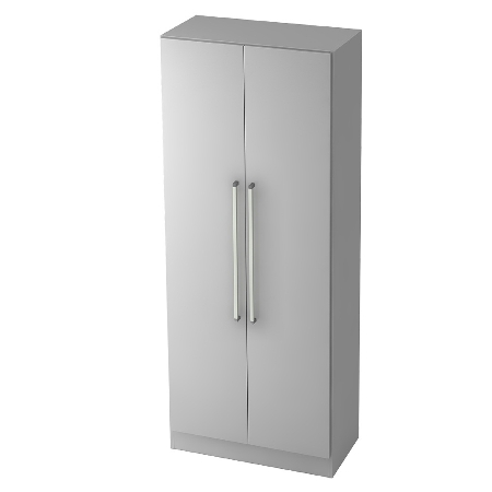 Garderobenschrank 7200 SOLID nicht abschließbar (BxTxH) 80x42x200,4cm Nussbaum/Silber Chromgriff