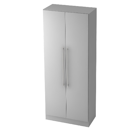 Garderobenschrank 7200 SOLID nicht abschließbar (BxTxH) 80x42x200,4cm Nussbaum/Silber Chromgriff