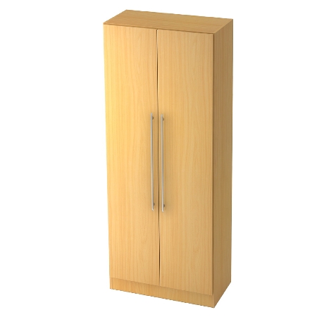 Garderobenschrank 7200 SOLID nicht abschließbar (BxTxH) 80x42x200,4cm Nussbaum/Silber Chromgriff