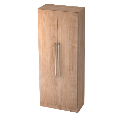 Garderobenschrank 7200 SOLID nicht abschließbar (BxTxH) 80x42x200,4cm Nussbaum/Silber Chromgriff