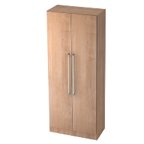 Garderobenschrank 7200 SOLID nicht abschließbar (BxTxH) 80x42x200,4cm Nussbaum/Silber Chromgriff
