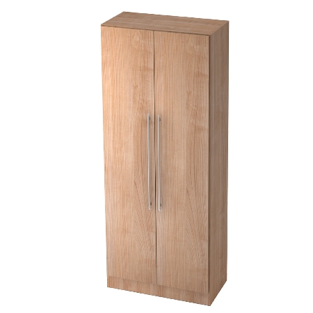 Garderobenschrank 7200 SOLID nicht abschließbar (BxTxH) 80x42x200,4cm Nussbaum/Silber Chromgriff