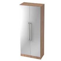 Garderobenschrank 7200 SOLID nicht abschließbar (BxTxH) 80x42x200,4cm Nussbaum/Silber Chromgriff
