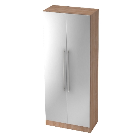 Garderobenschrank 7200 SOLID nicht abschließbar (BxTxH) 80x42x200,4cm Nussbaum/Silber Chromgriff