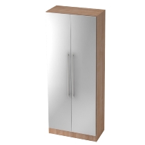 Garderobenschrank 7200 SOLID nicht abschließbar (BxTxH) 80x42x200,4cm Nussbaum/Silber Chromgriff