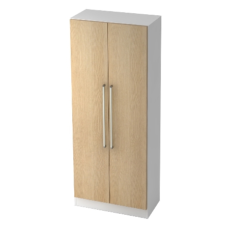Garderobenschrank 7200 SOLID nicht abschließbar (BxTxH) 80x42x200,4cm Nussbaum/Silber Chromgriff