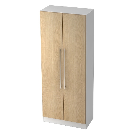 Garderobenschrank 7200 SOLID nicht abschließbar (BxTxH) 80x42x200,4cm Nussbaum/Silber Chromgriff