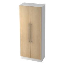 Garderobenschrank 7200 SOLID nicht abschließbar (BxTxH) 80x42x200,4cm Nussbaum/Silber Chromgriff