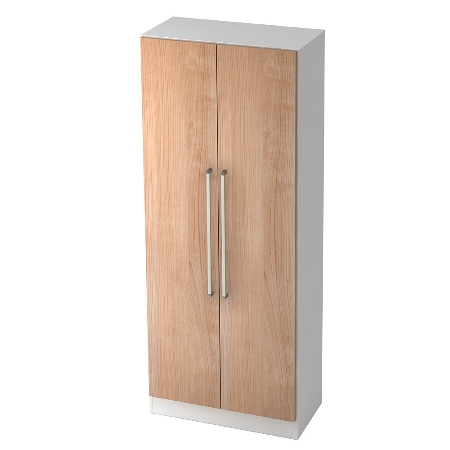 Garderobenschrank 7200 SOLID nicht abschließbar (BxTxH) 80x42x200,4cm Nussbaum/Silber Chromgriff
